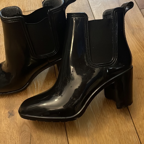 Shoes Ankle Chelsea Rubber Boots With Heel 2 Inches Square Toe Size 8